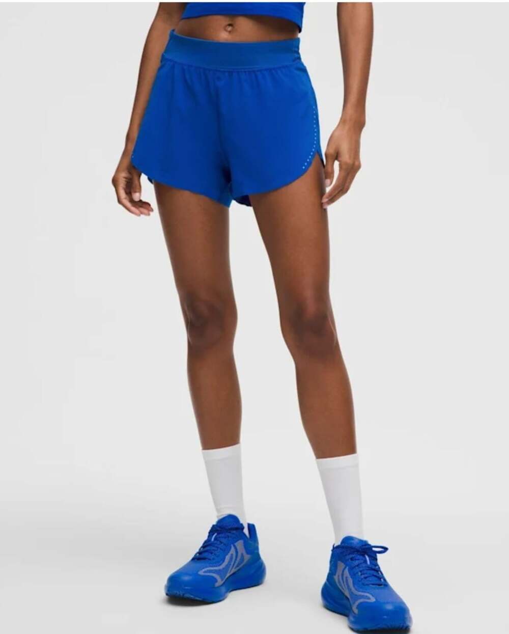 Lululemon Fast and Free High-Rise Split Short 3" Galactic Cobalt Blue - Picture 4 of 7